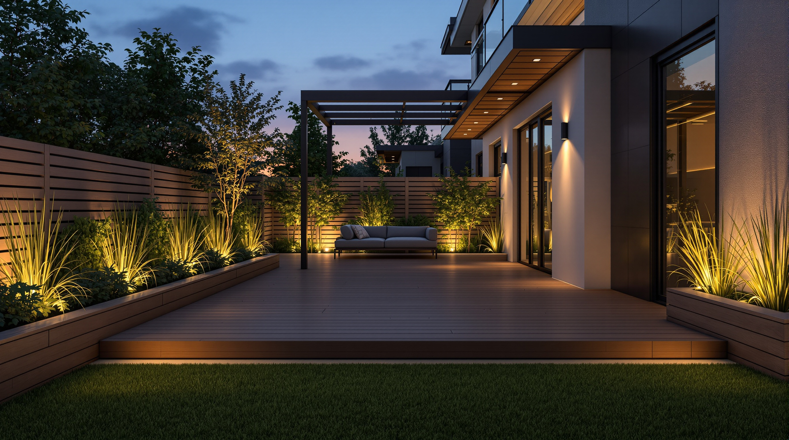 Terrasse paysagée réalisée par Vert d'Ô à La Rochelle